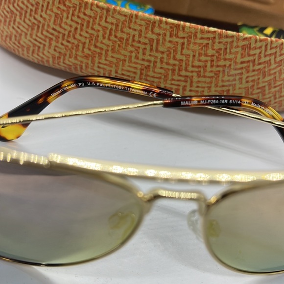 Brand New Maui Jim Polarized Aviator double bridge Gold frame - Picture 9 of 9